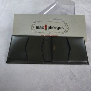 Vintage Macphergus Amity Director Long Wallet Firenze Cowhide‎ Green Leather Box